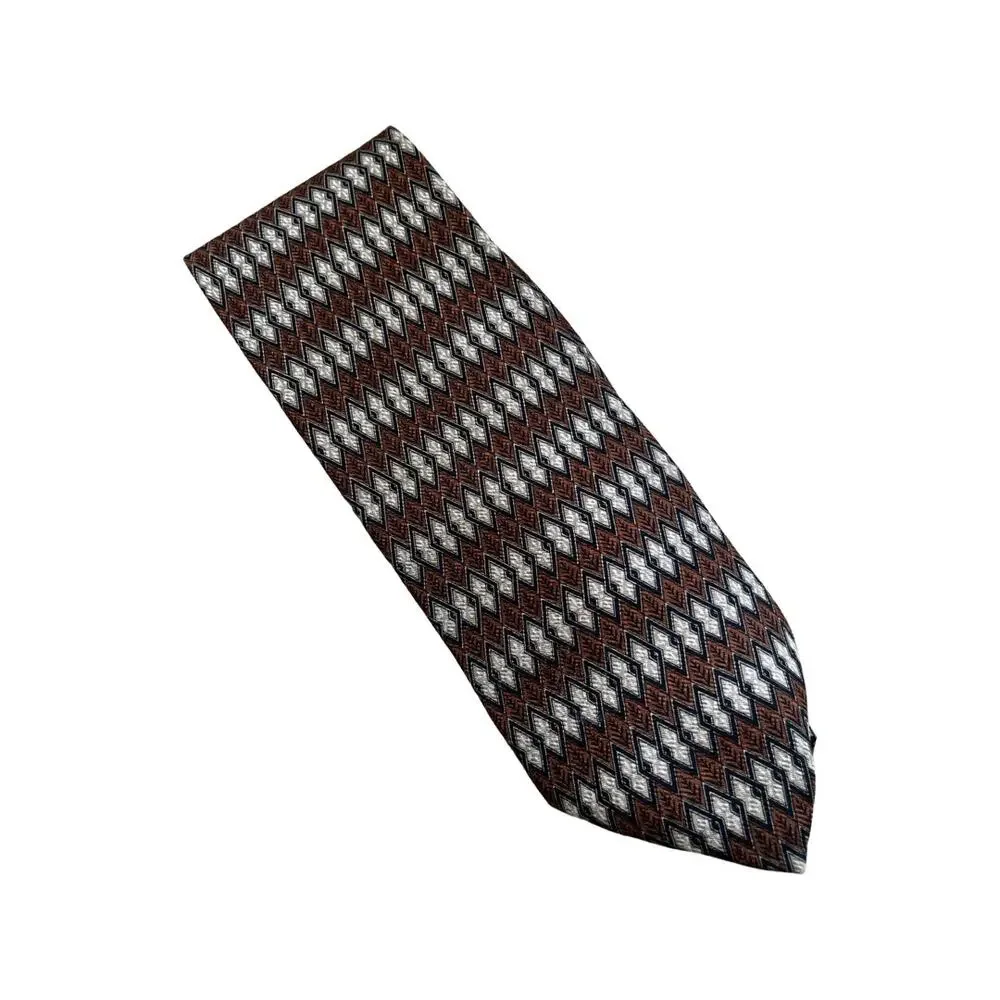 Vintage Kenneth Cole 90s Silk Necktie Brown Tan Neutral